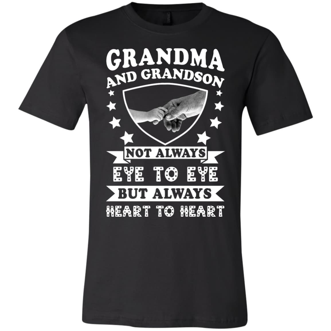 Grandma And Grandson Not Always Eye To Eye-T-Shirt & Hoodie-Youth Bella+Canvas Jersey Short Sleeve T-Shirt-Black