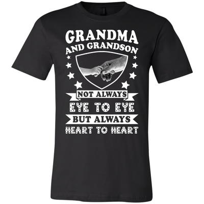 Grandma And Grandson Not Always Eye To Eye-T-Shirt & Hoodie-Youth Bella+Canvas Jersey Short Sleeve T-Shirt-Black