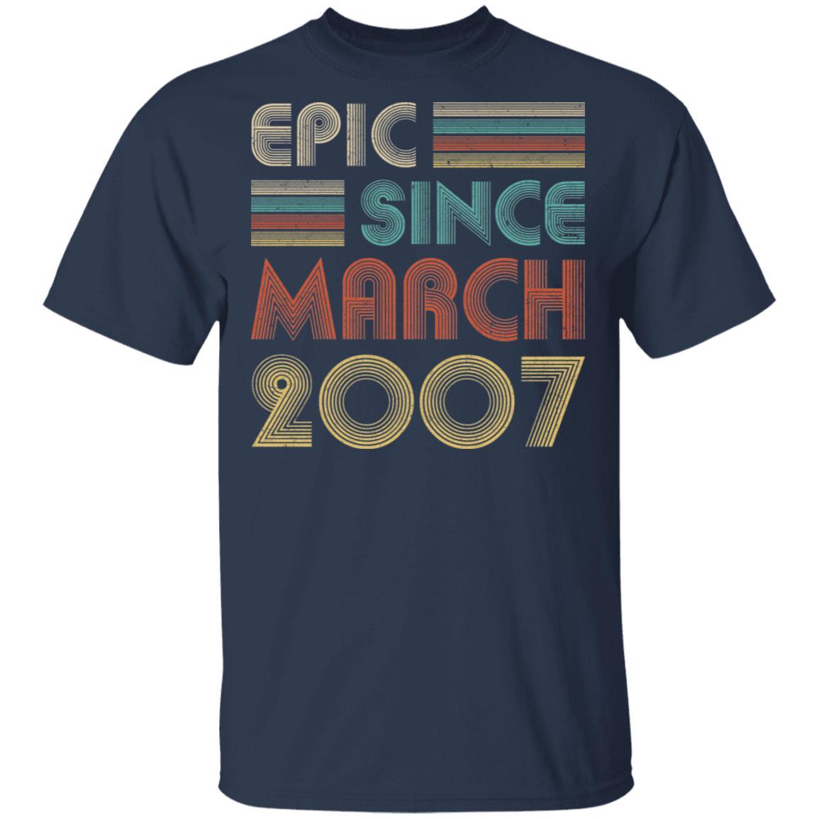 Epic Since March 2007 Vintage 14th Birthday Gifts-T-Shirt & Hoodie-Classic T-Shirt-Navy