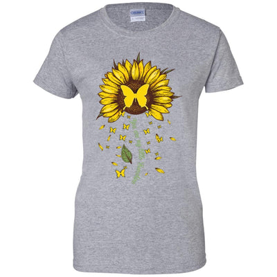 You Are My Little Sunshine Sunflower Butterfly-T-Shirt & Hoodie-Women's T-Shirt-Sport Grey