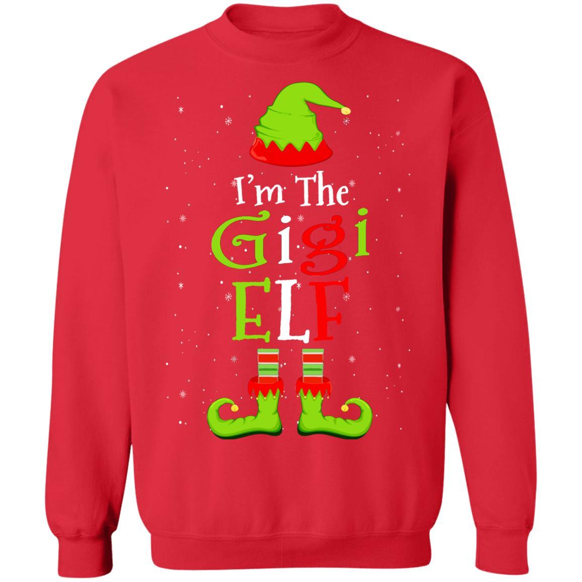 I'm The Gigi Elf Family Matching Funny Christmas Group Gift-T-Shirt & Sweatshirt-Crewneck Sweatshirt-Red