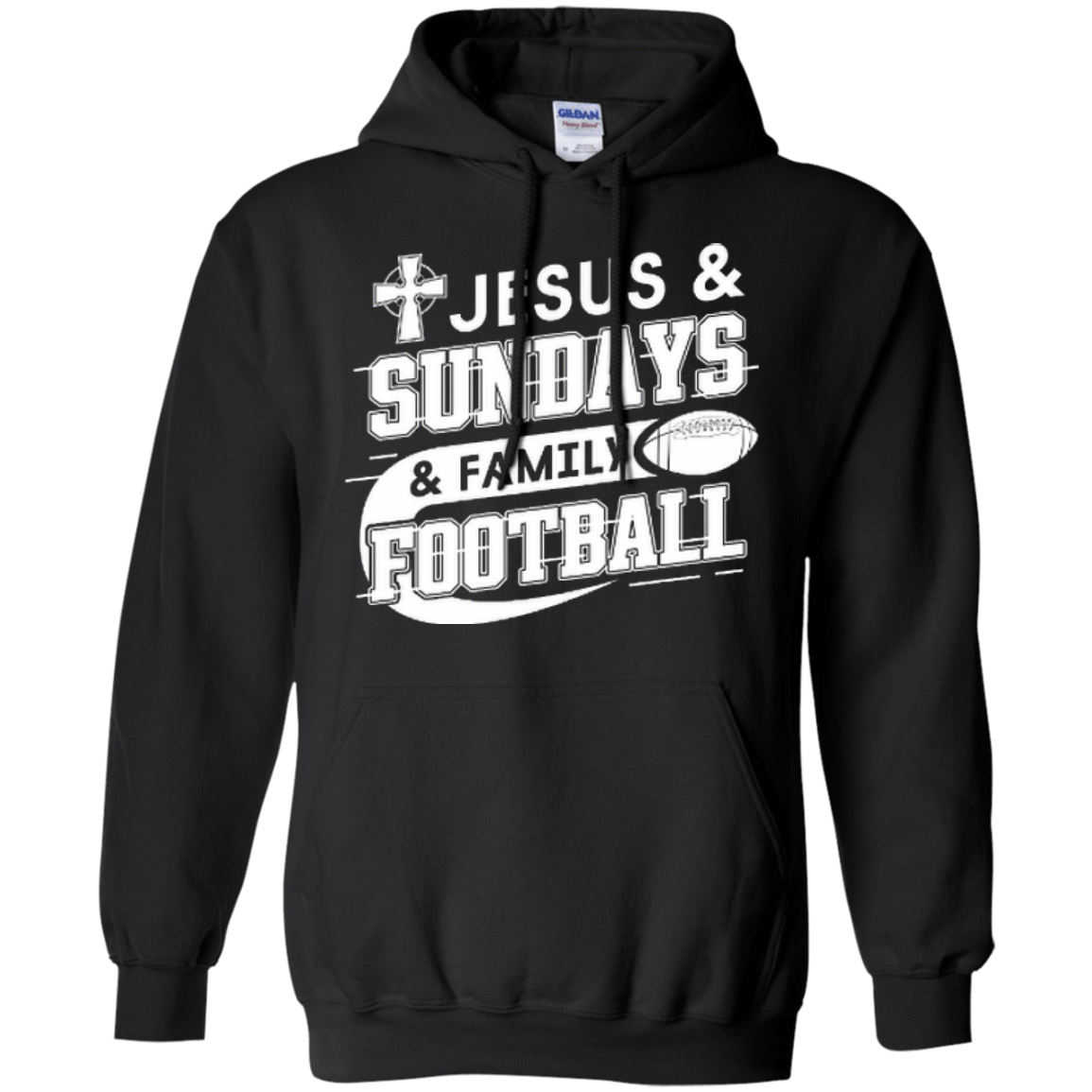 Jesus Sundays Family Football-T-Shirt & Hoodie-Pullover Hoodie-Black