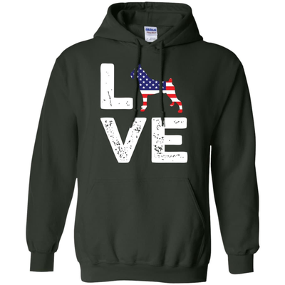 American Flag Dog Boxer Love-T-Shirt & Hoodie-Pullover Hoodie-Forest Green