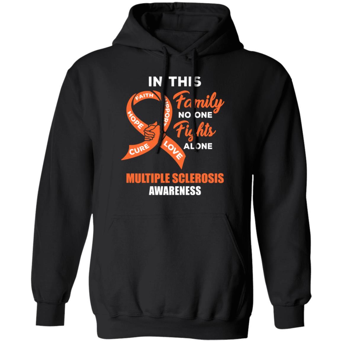 In This School No One Fights Multiple Sclerosis Alone-T-Shirt & Hoodie-Pullover Hoodie-Black