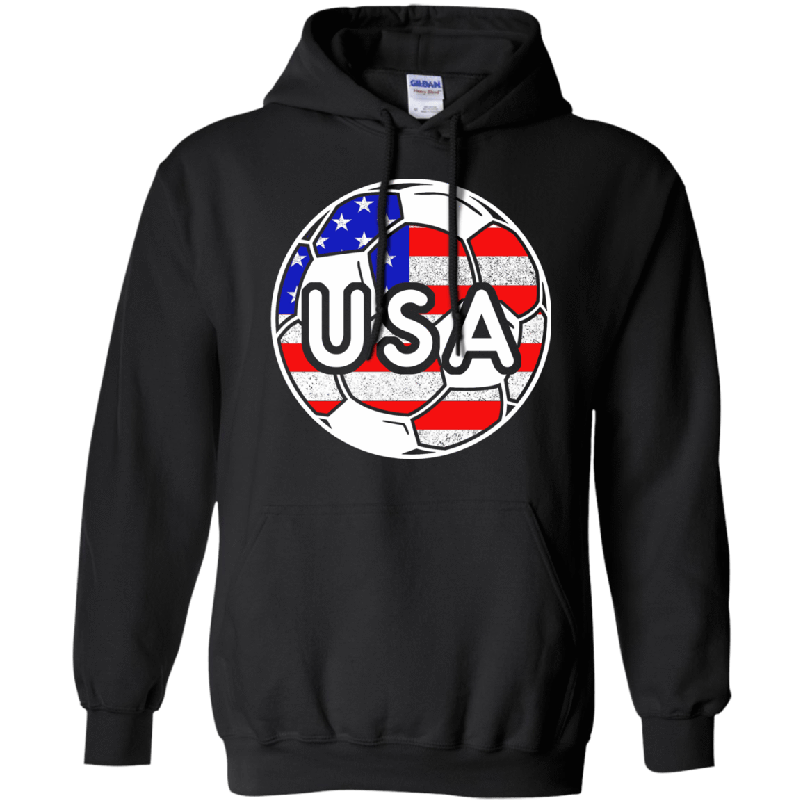 USA Soccer With America Jersey Color National Team-T-Shirt & Hoodie-Pullover Hoodie-Black
