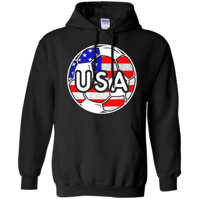 USA Soccer With America Jersey Color National Team-T-Shirt & Hoodie-Pullover Hoodie-Black