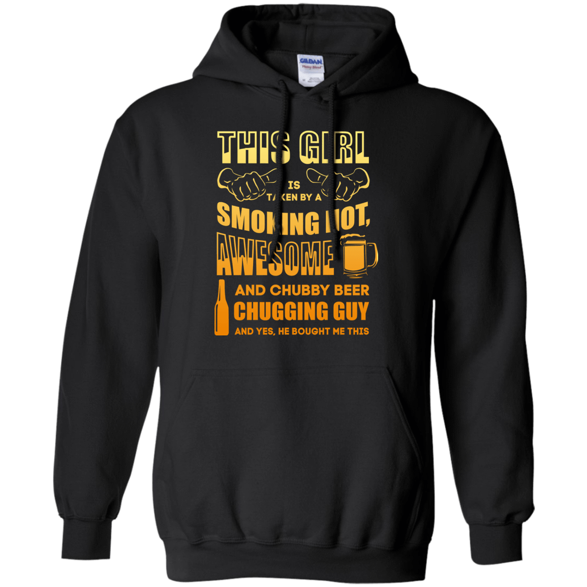Taken By Hot Chubby Beer Chugging Guy-T-Shirt & Hoodie-Pullover Hoodie-Black