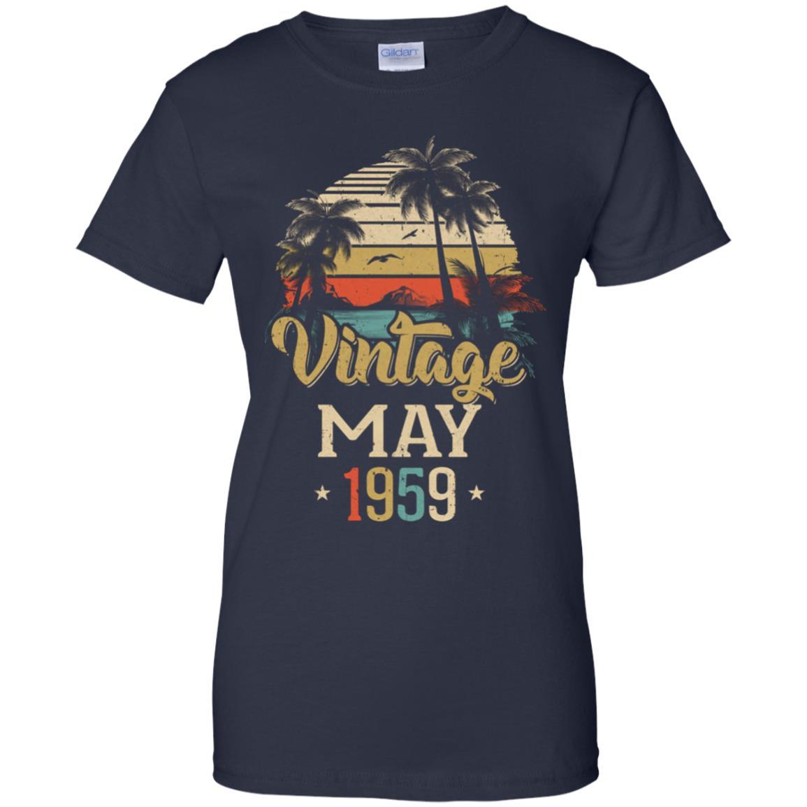 Retro Classic Vintage May 1959 62th Birthday Gift-T-Shirt & Hoodie-Women's T-Shirt-Navy
