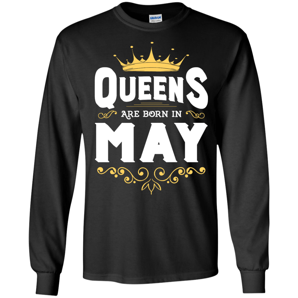 Queens Are Born In May-T-Shirt & Hoodie-Long Sleeve T-Shirt-Black