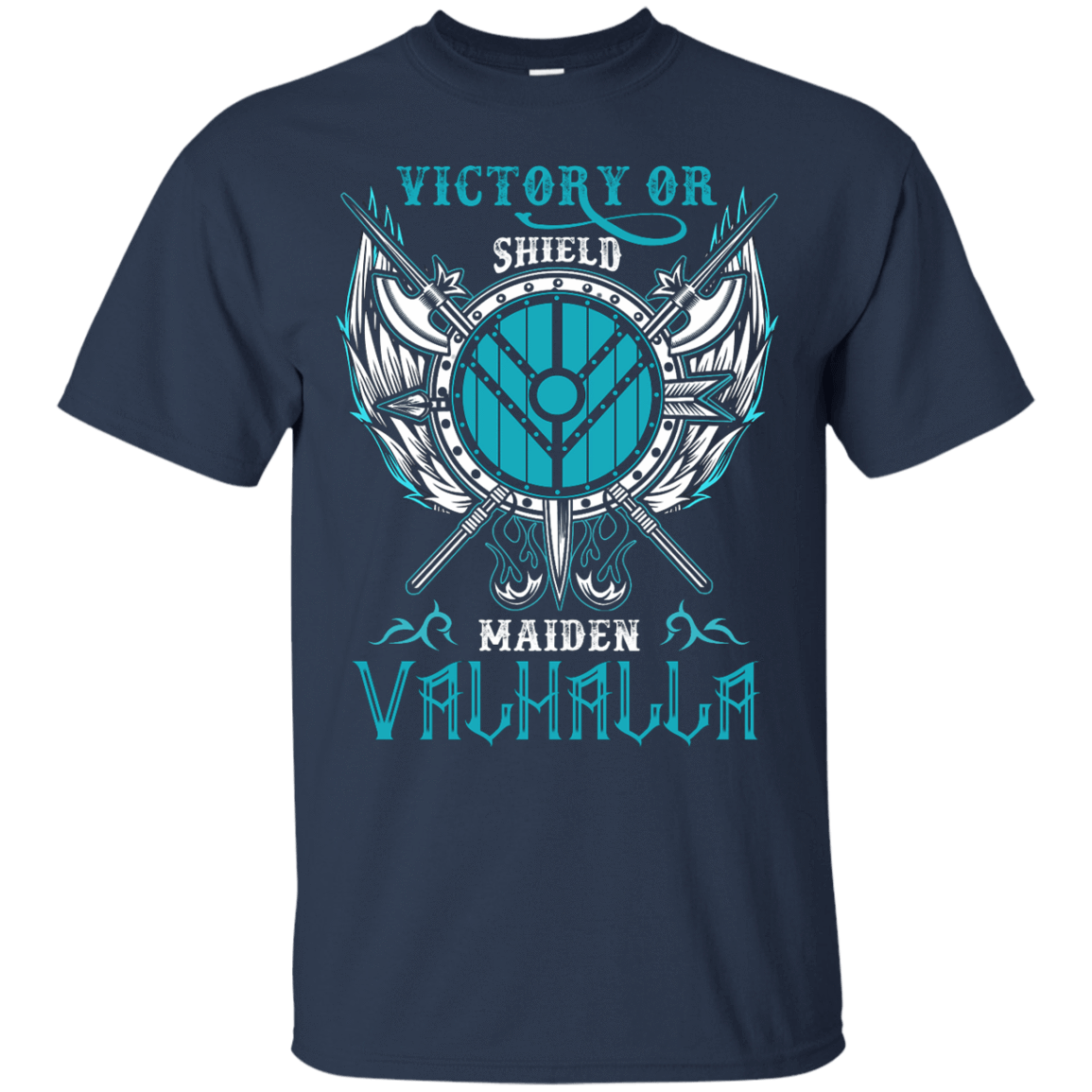 Shieldmaiden Victory Or Valhalla-T-Shirt & Hoodie-Classic T-Shirt-Navy