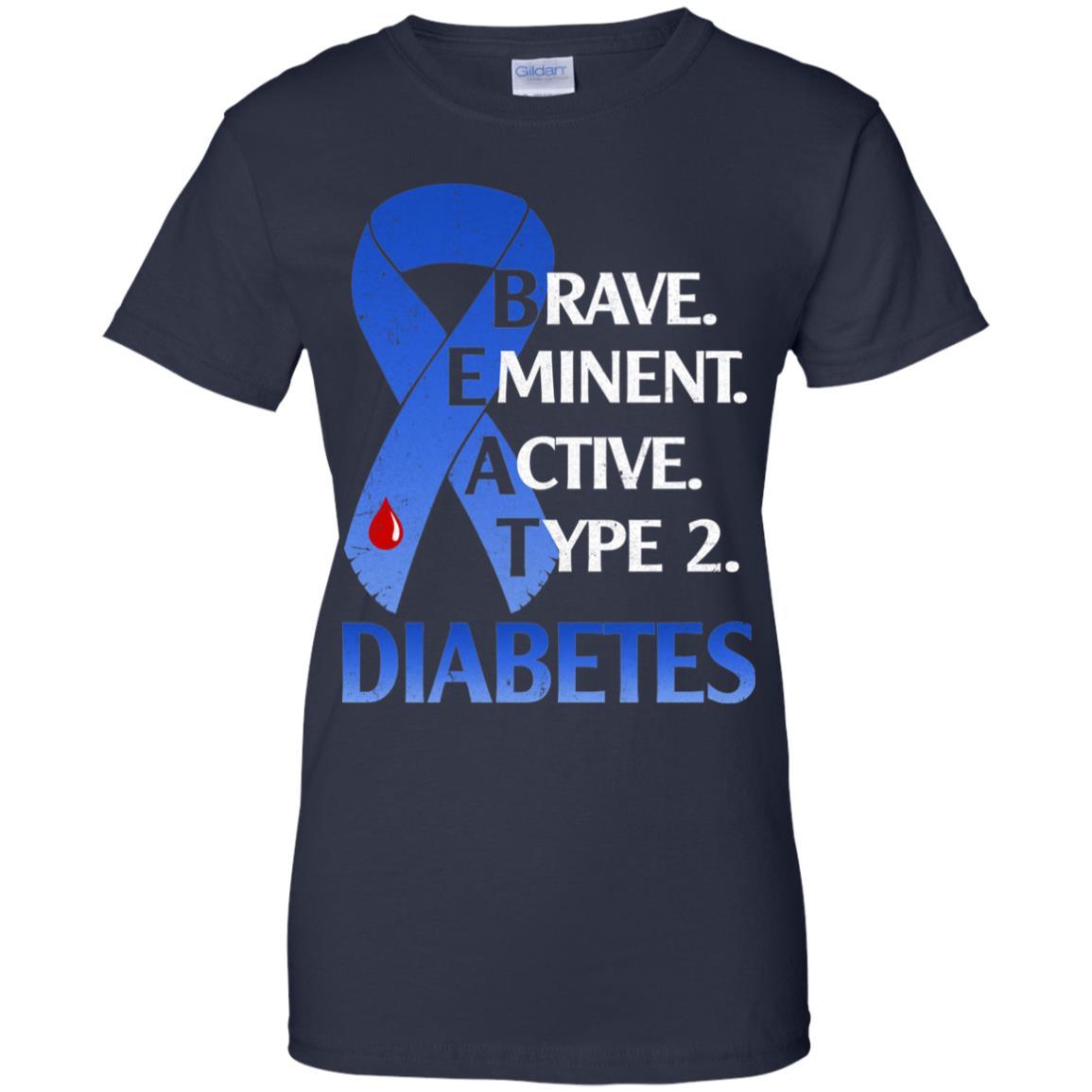 Beat Diabetes Support Type 2 Diabetes Awareness-T-Shirt & Hoodie-Women's T-Shirt-Navy