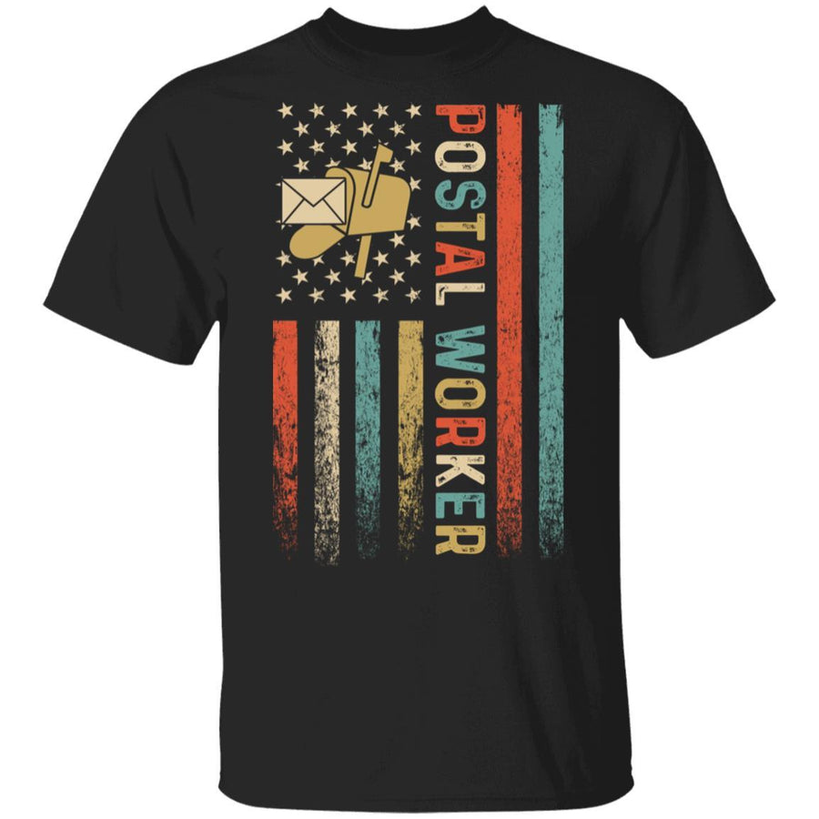 Postal Worker American Flag Mail Carrier Delivery-T-Shirt & Hoodie-Classic T-Shirt-Black