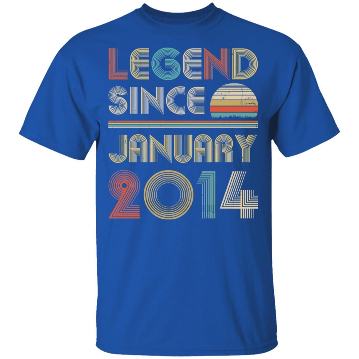 Legend Since January 2014 Vintage 7th Birthday Gifts Youth-Youth Shirt-Youth T-Shirt-Royal