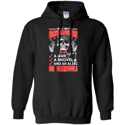 I HAVE TWO PRETTY GRANDDAUGHTERS-T-Shirt & Hoodie-Pullover Hoodie-Black
