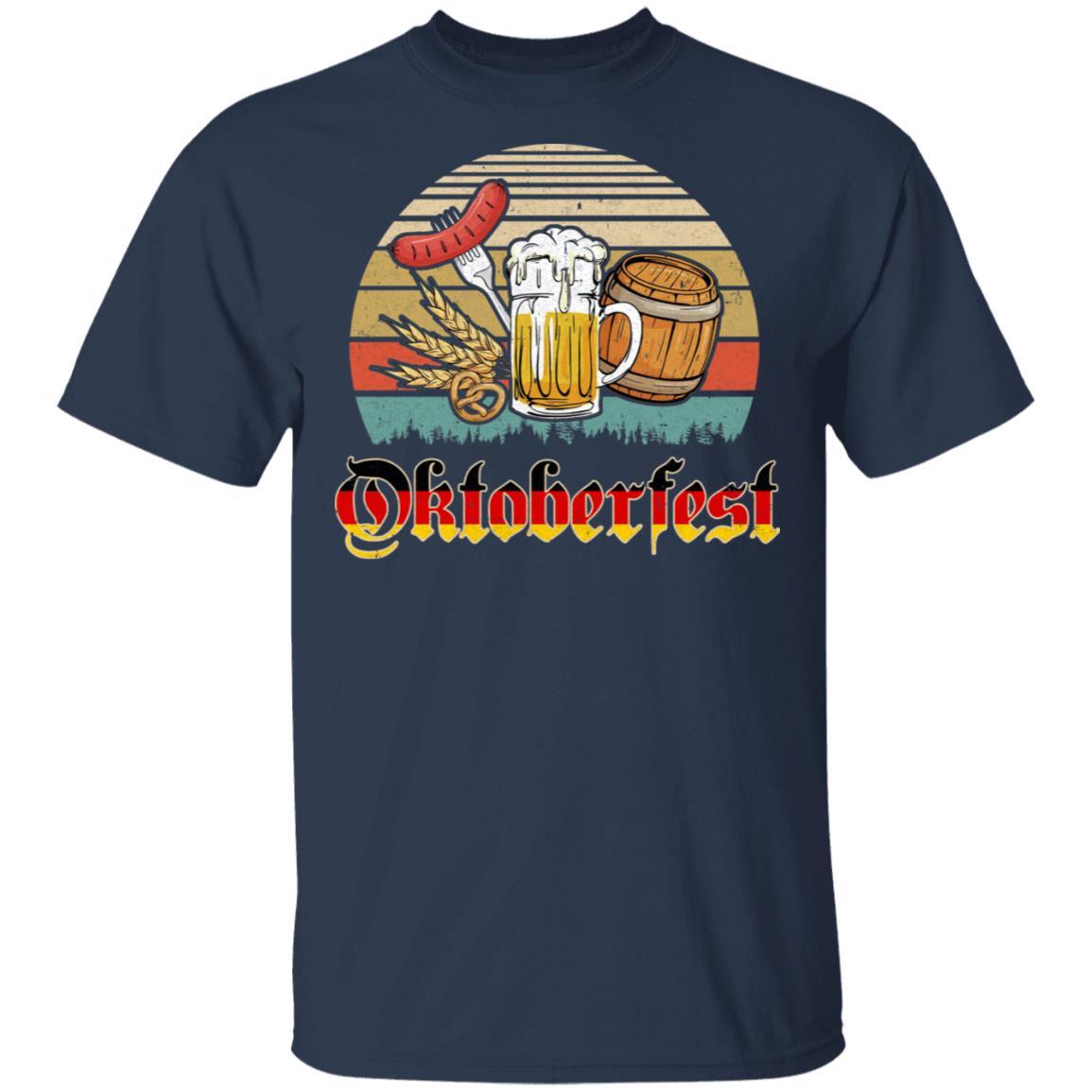 Vintage Oktoberfest Drinking Germany Beer Oktoberfest-T-Shirt & Hoodie-Classic T-Shirt-Navy