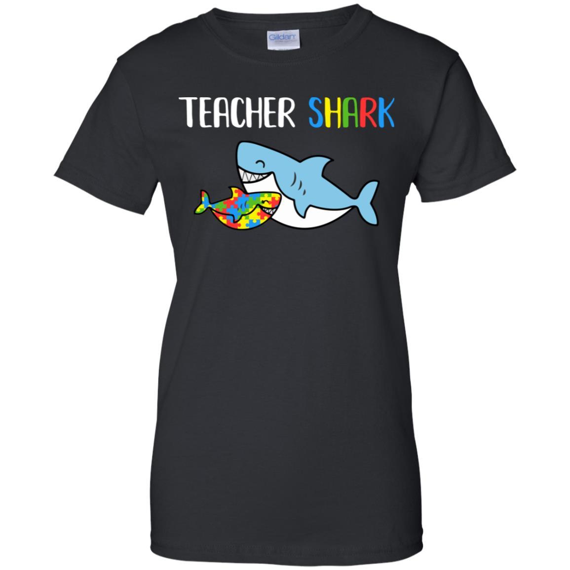 Teacher Shark Support Autism Awareness For Child-T-Shirt & Hoodie-Women's T-Shirt-Black