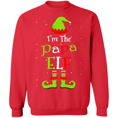 I'm The Papa Elf Family Matching Funny Christmas Group Gift-T-Shirt & Sweatshirt-Crewneck Sweatshirt-Red