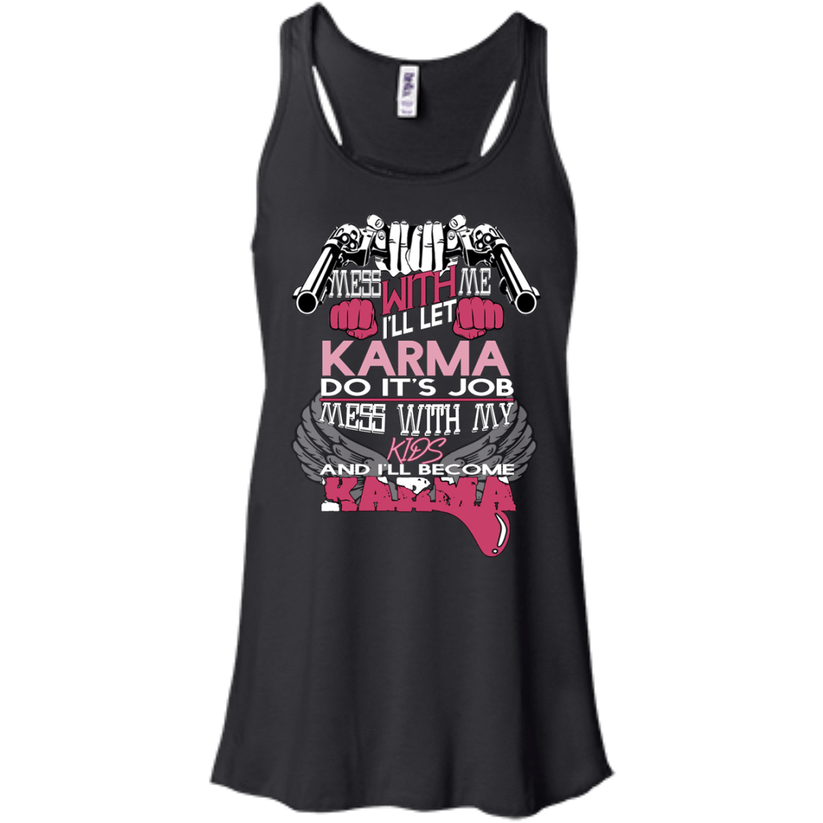 I WILL BECOME KARMA-T-Shirt & Hoodie-Women's Flowy Racerback Tank-Black