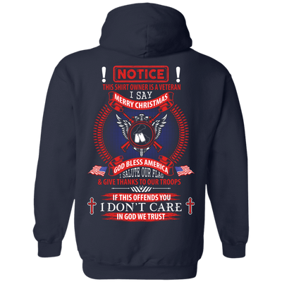 Notice This Shirt Owner Is A Veteran-T-Shirt & Hoodie-Pullover Hoodie-Navy