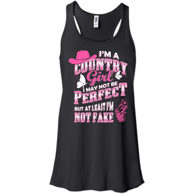 I May Not Be Perfect But At Least I'm Not Fake-T-Shirt & Hoodie-Women's Flowy Racerback Tank-Black