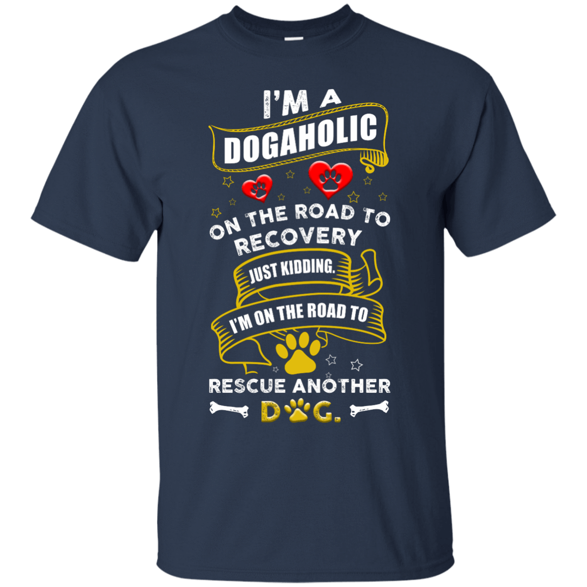 I'm A Dogaholic-T-Shirt & Hoodie-Classic T-Shirt-Navy