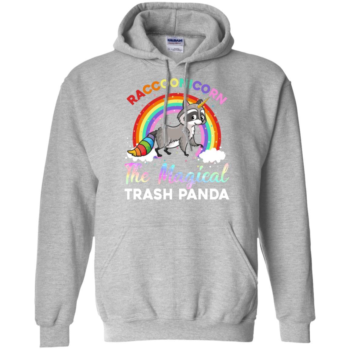 Racoonicorn Raccoon Unicorn Trash Panda For Kid Girls-T-Shirt & Hoodie-Pullover Hoodie-Sport Grey
