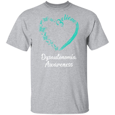 Butterfly Believe Dysautonomia Awareness Ribbon Gifts-T-Shirt & Hoodie-Classic T-Shirt-Sport Grey