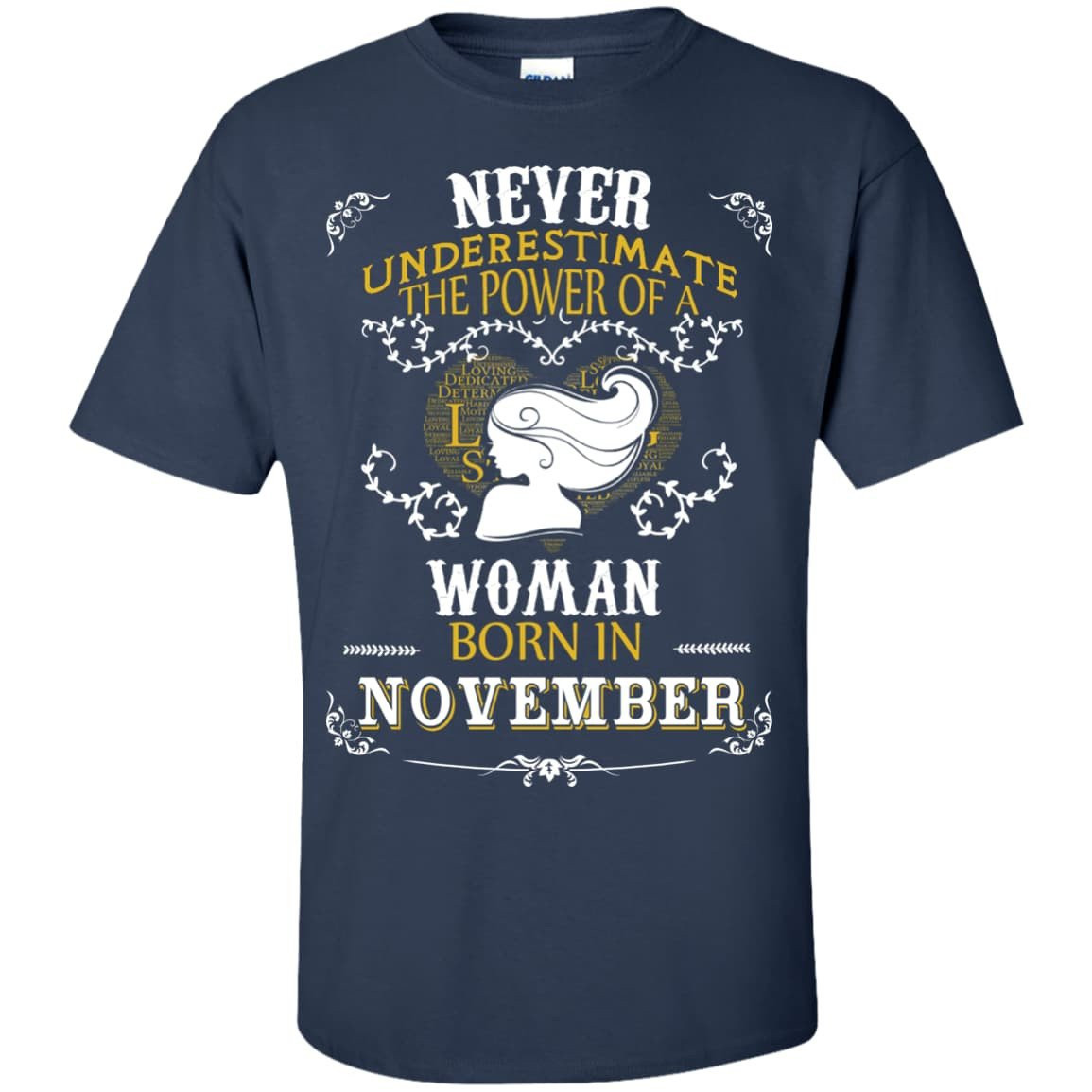 A Woman Born In NOVEMBER-T-Shirt & Hoodie-Classic T-Shirt-Navy