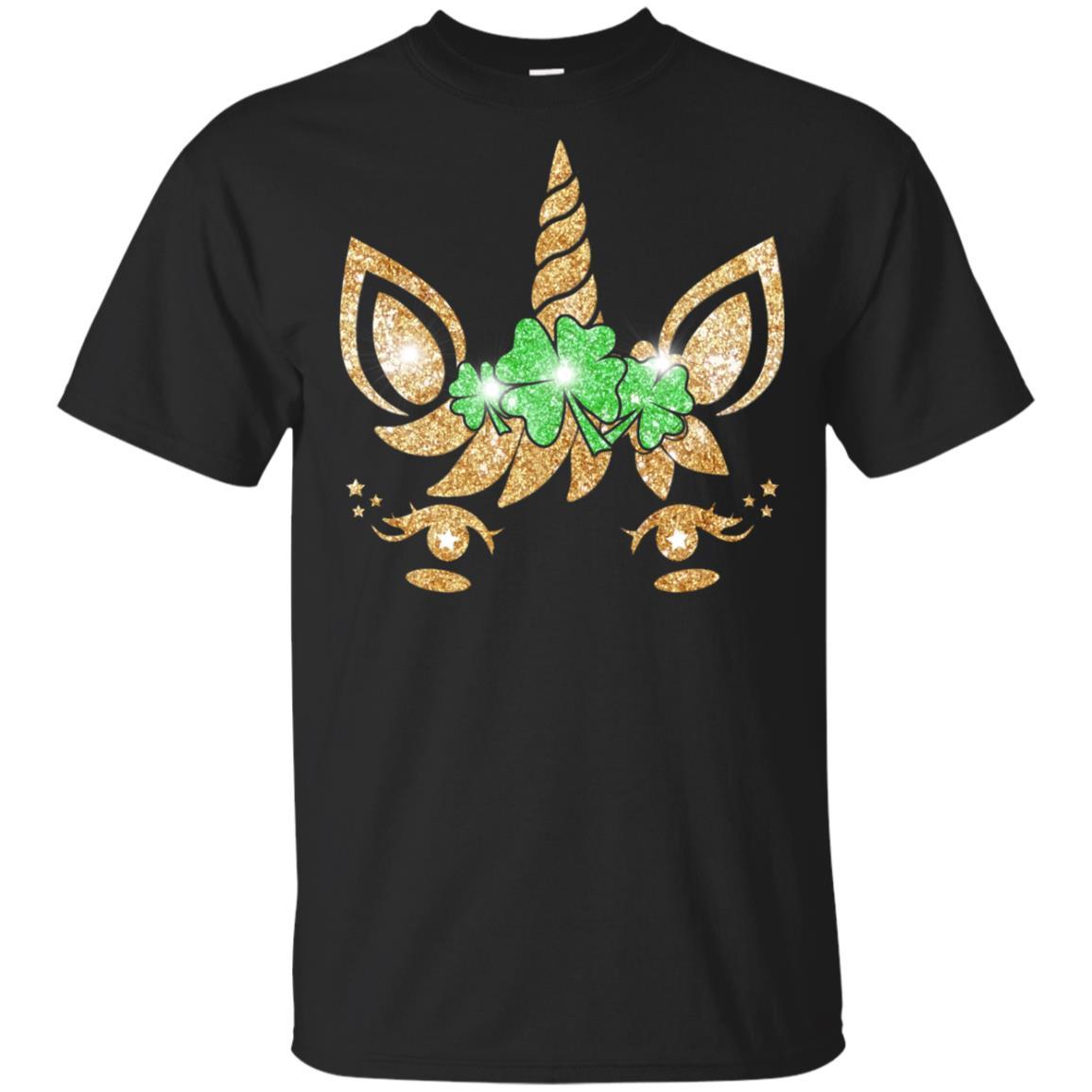 Unicorn Face Saint Patrick's Day For Girls Youth-Youth Shirt-Youth T-Shirt-Black