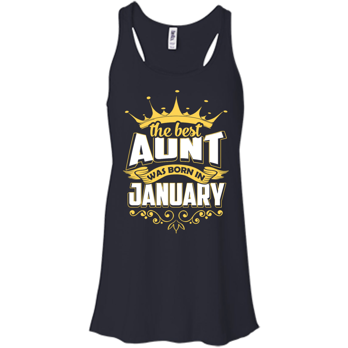 The Best Aunt Was Born In January-T-Shirt & Hoodie-Women's Flowy Racerback Tank-Midnight