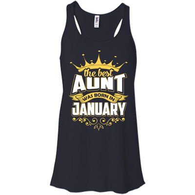 The Best Aunt Was Born In January-T-Shirt & Hoodie-Women's Flowy Racerback Tank-Midnight