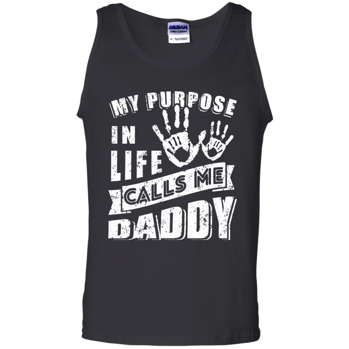 My Purpose In Life Calls Me Dad-T-Shirt & Hoodie-Unisex Tank-Black