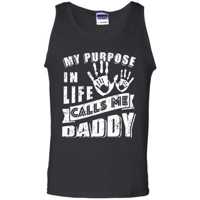My Purpose In Life Calls Me Dad-T-Shirt & Hoodie-Unisex Tank-Black