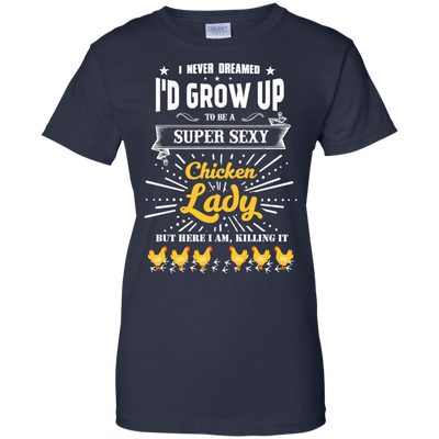 Super Sexy Chicken Lady-T-Shirt & Hoodie-Women's T-Shirt-Navy