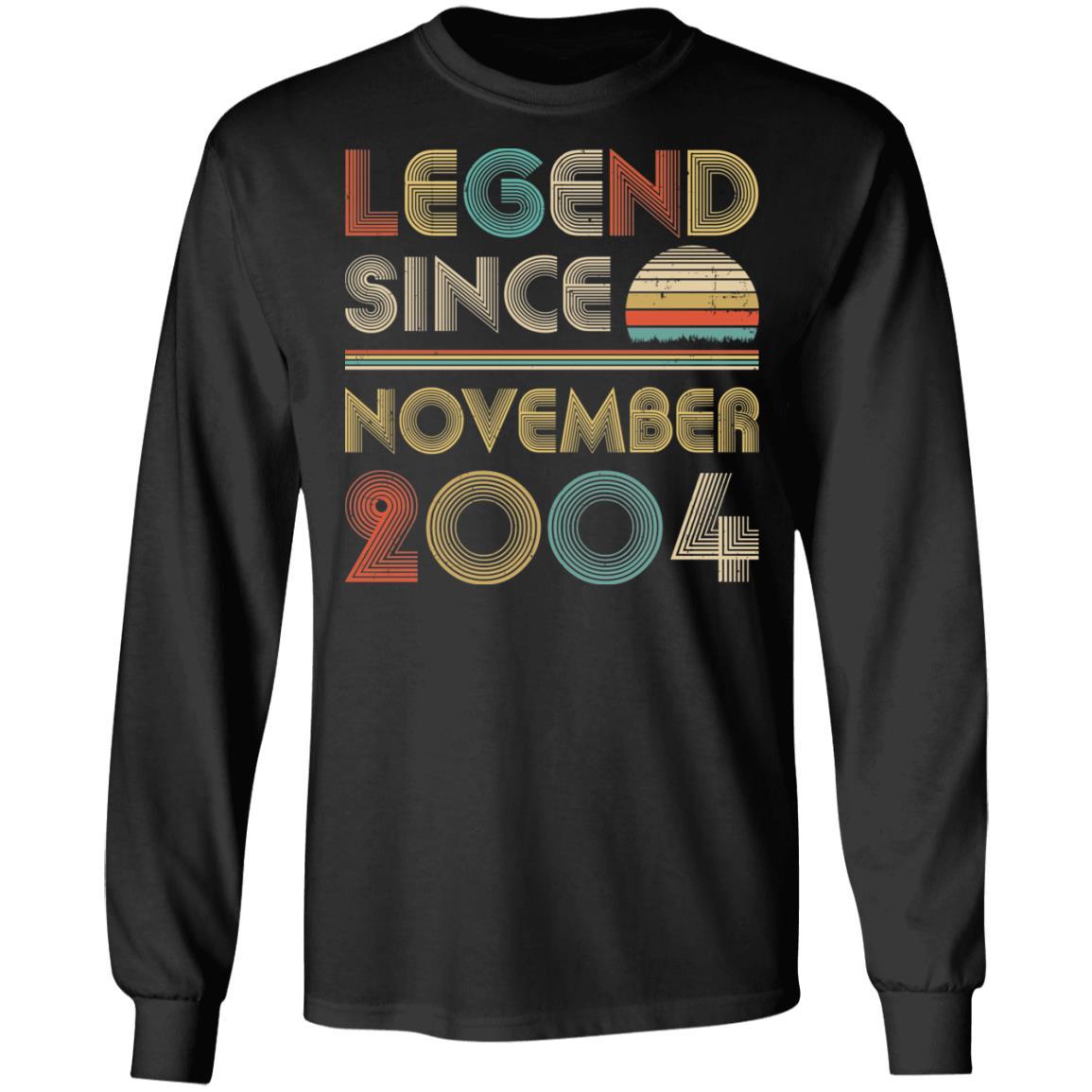 Legend Since November 2004 Vintage 17th Birthday Gifts-T-Shirt & Hoodie-Long Sleeve T-Shirt-Black