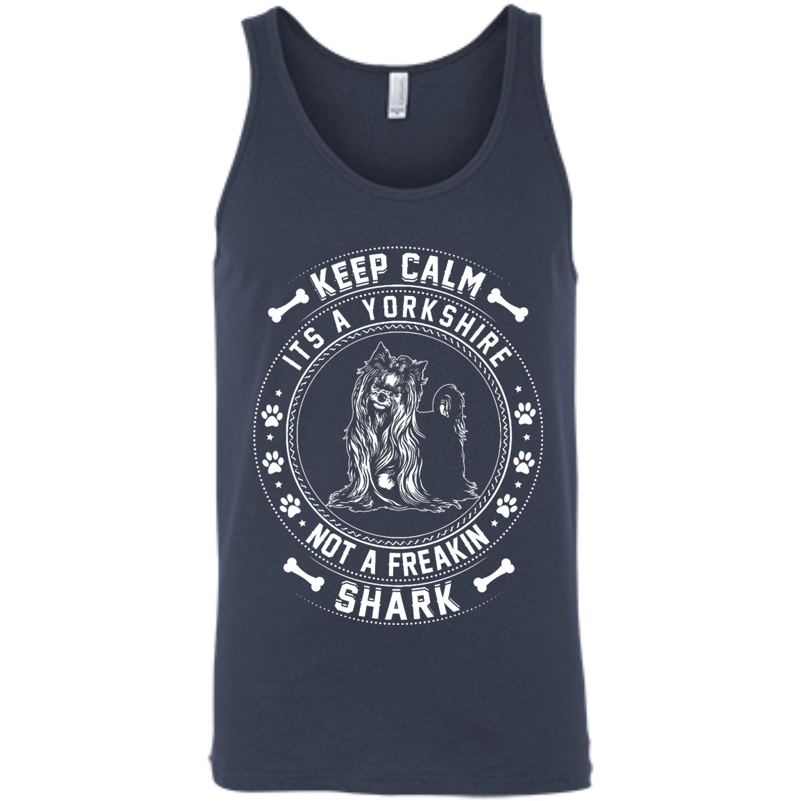 Keep Calm It's A Yorkshire Terrier Not A Freaking Shark-T-Shirt & Hoodie-Unisex Tank-Navy