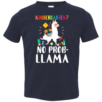 Kindergarten No Prob Llama Funny First Day Of School Youth-Youth Shirt-Toddler T-Shirt-Navy