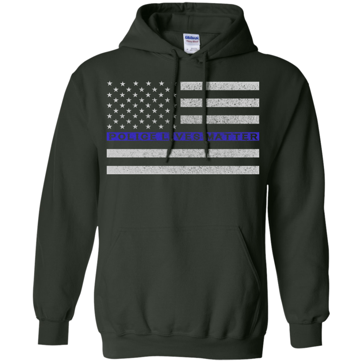 Police Lives Matter Support-T-Shirt & Hoodie-Pullover Hoodie-Forest Green