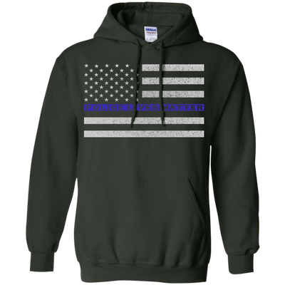 Police Lives Matter Support-T-Shirt & Hoodie-Pullover Hoodie-Forest Green