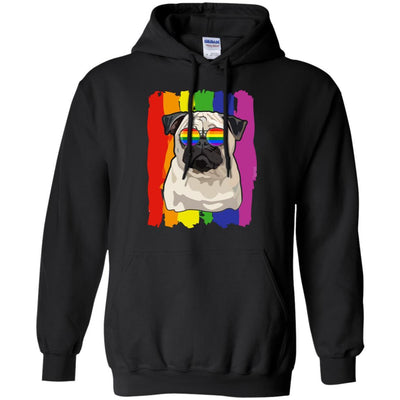 Funny Pug LGBT LGBT Pride Gifts-T-Shirt & Hoodie-Pullover Hoodie-Black
