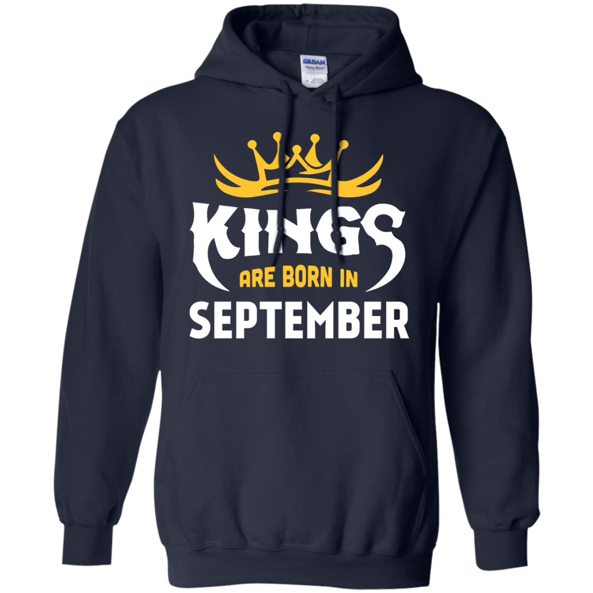 Kings Are Born In September-T-Shirt & Hoodie-Pullover Hoodie-Navy