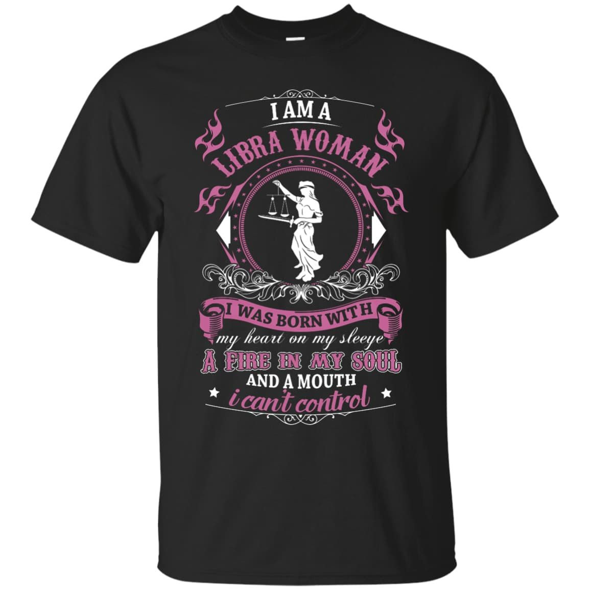 I Am A Libra Woman I Was Born With-T-Shirt & Hoodie-Classic T-Shirt-Black