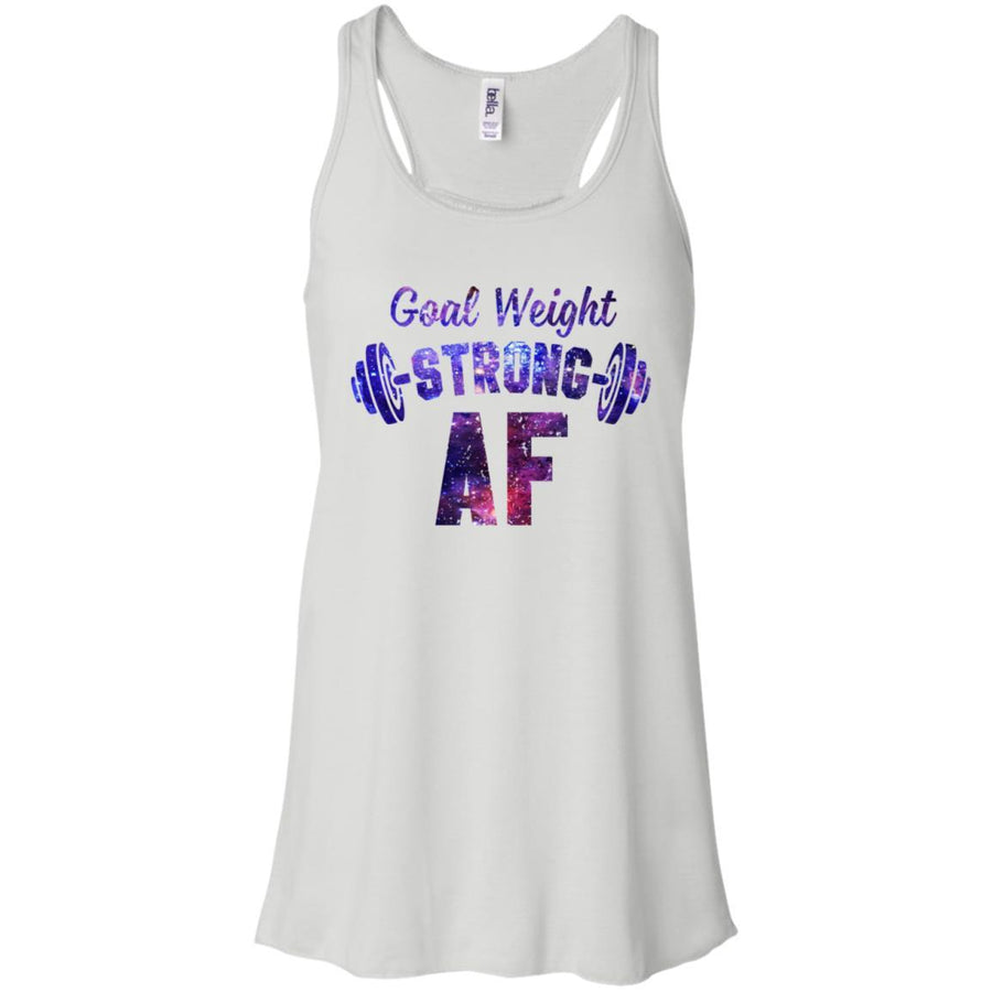 Goal Weight Strong AF-T-Shirt & Tank Top-Women's Flowy Racerback Tank-White