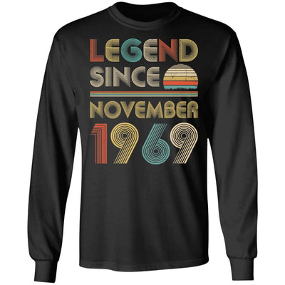 Legend Since November 1969 Vintage 52th Birthday Gifts-T-Shirt & Hoodie-Long Sleeve T-Shirt-Black