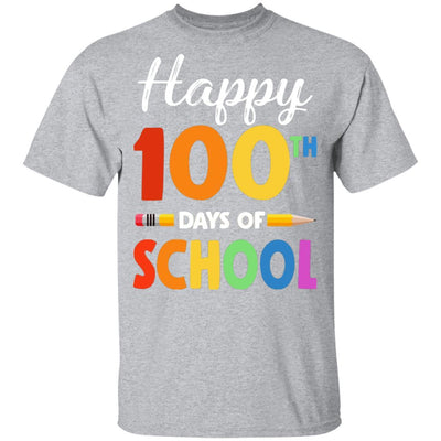 Happy 100th Day of School Teacher or Student Gift Youth-Youth Shirt-Youth T-Shirt-Sport Grey
