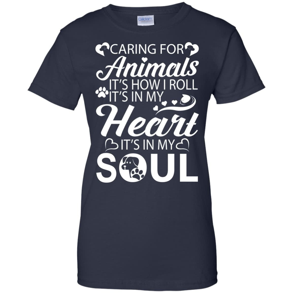 Caring For Animals Light-T-Shirt & Hoodie-Women's T-Shirt-Navy