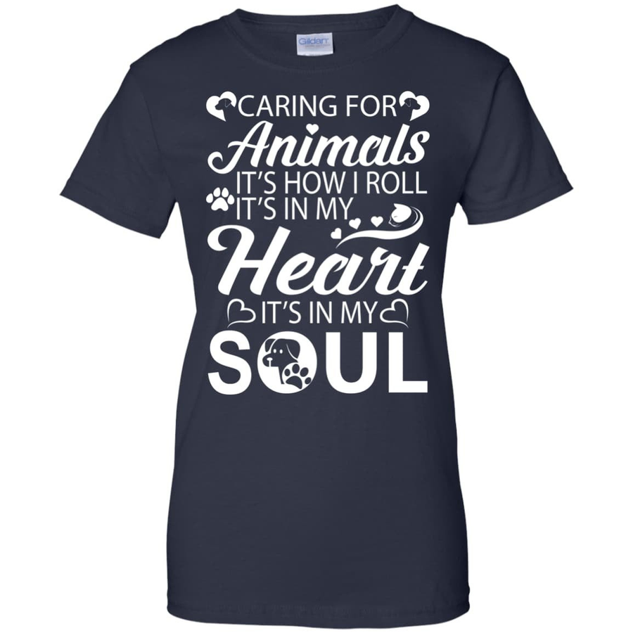Caring For Animals Light-T-Shirt & Hoodie-Women's T-Shirt-Navy