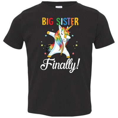 Big Sister Finally Unicorn For Girl Youth-Youth Shirt-Toddler T-Shirt-Black