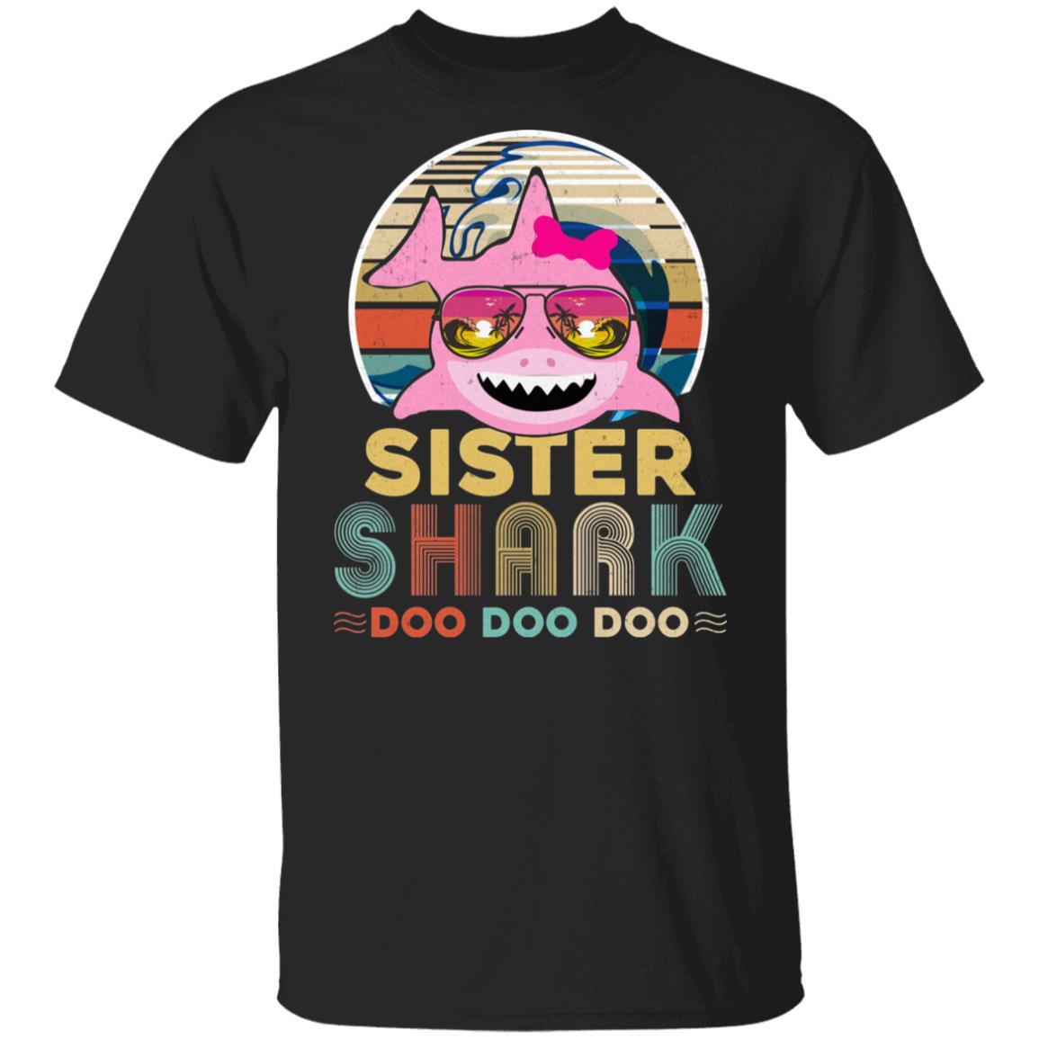 Retro Vintage Sister Shark Doo Doo Doo-T-Shirt & Hoodie-Classic T-Shirt-Black
