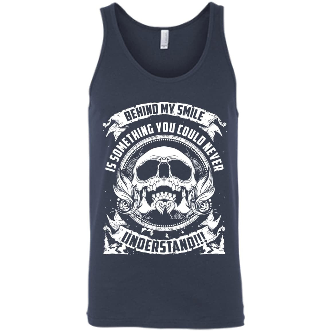 Behind My Smile Is Something You Could Never Understand SHIRT-T-Shirt & Hoodie-Unisex Tank-Navy